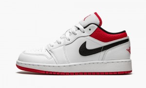 Nike Air Jordan 1 Low GS 'White / Gym Red' Skor Barn Vita Röda Svarta | 160-FNZBWV