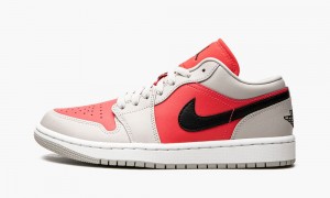 Nike Air Jordan 1 Low 'Light Iron Ore / Siren Red' Skor Dam Svarta Röda | 568-ADXVJR