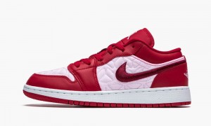Nike Air Jordan 1 Low SE GS 'Pink Quilt' Skor Barn Röda Mörk | 486-BPQZUL