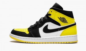 Nike Air Jordan 1 MID SE 'Yellow Tå' Skor Herr Svarta Gula | 079-VFJDHR