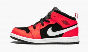 Nike Air Jordan 1 MID (TD) 'Infrared 23' Skor Barn Svarta Vita Röda | 361-ZIXNVL