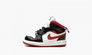 Nike Air Jordan 1 Mid 'Gym Red Black White' Skor Barn Vita Röda Svarta | 132-GAJWLO