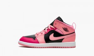 Nike Air Jordan 1 Mid PS 'Coral Chalk' Skor Barn Korall Rosa Svarta | 419-IUNMRP