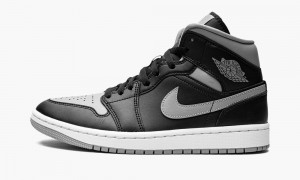 Nike Air Jordan 1 Mid 'Shadow' Skor Dam Svarta Grå Vita | 192-JABHLZ