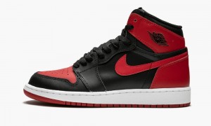 Nike Air Jordan 1 Retro High OG BG 'Banned' Skor Barn Svarta Röda Vita | 872-JFLCYA