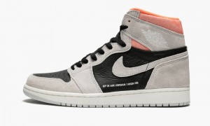 Nike Air Jordan 1 Retro High OG 'Neutrala Grey/Hyper Crimson' Skor Herr Grå Svarta | 723-AHWTFE
