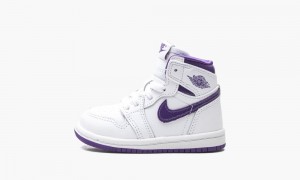 Nike Air Jordan 1 Retro High TD 'Court Purple' Skor Barn Vita Lila | 105-LTYOCH