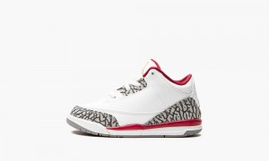 Nike Air Jordan 3 TD 'Cardinal' Skor Barn Vita Mörkgula Röda | 092-CBWRZP