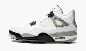 Nike Air Jordan 4 G 'Jordan 4 Golf - White Cement' Skor Herr Vita Röda Grå Svarta | 359-PXAJIK