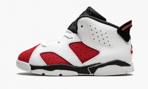 Nike Air Jordan 6 Retro TD 'Carmine 2021' Skor Barn Vita Svarta Röda | 568-LXQDYZ