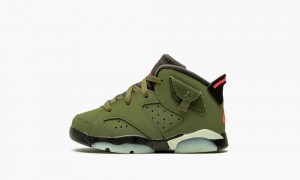 Nike Air Jordan 6 TD 'Cactus Jack - Travis Scott' Skor Barn Olivgröna Svarta | 804-OCUTEJ
