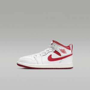 Nike Jordan 1 Mid SE Skor Barn Vita Röda | 725-TPNSUY