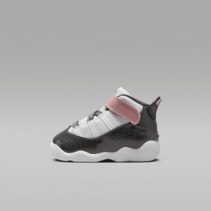 Nike Jordan 6 Rings Skor Barn Vita Röda Gröna Mörkgrå | 109-PRJVGZ