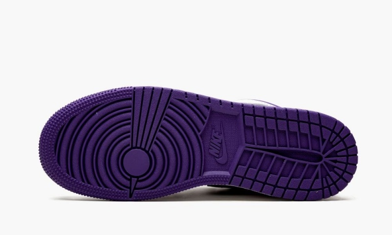 Nike Air Jordan 1 Low (GS) 'Court Purple' Skor Barn Vita Svarta Lila | 254-TXNEUY