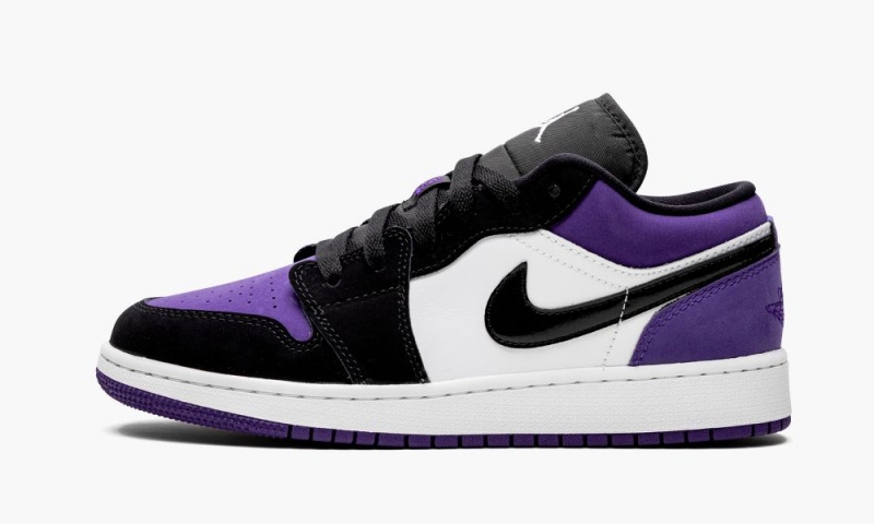 Nike Air Jordan 1 Low (GS) \'Court Purple\' Skor Barn Vita Svarta Lila | 254-TXNEUY
