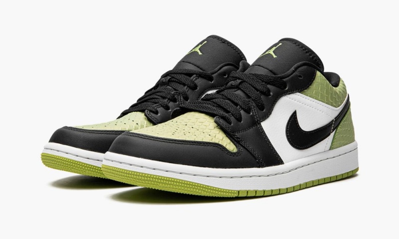 Nike Air Jordan 1 Low SE 'Vivid Green Snakeskin' Skor Dam Gröna Svarta | 720-JDZOTG