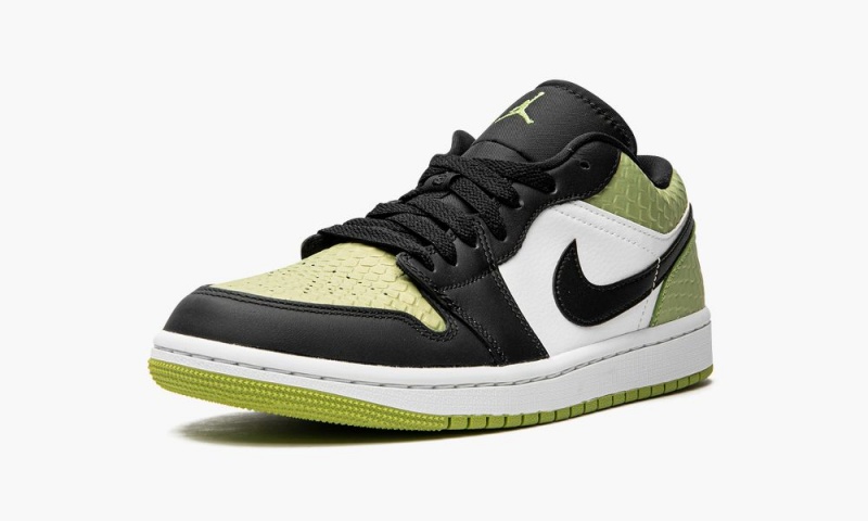 Nike Air Jordan 1 Low SE 'Vivid Green Snakeskin' Skor Dam Gröna Svarta | 720-JDZOTG