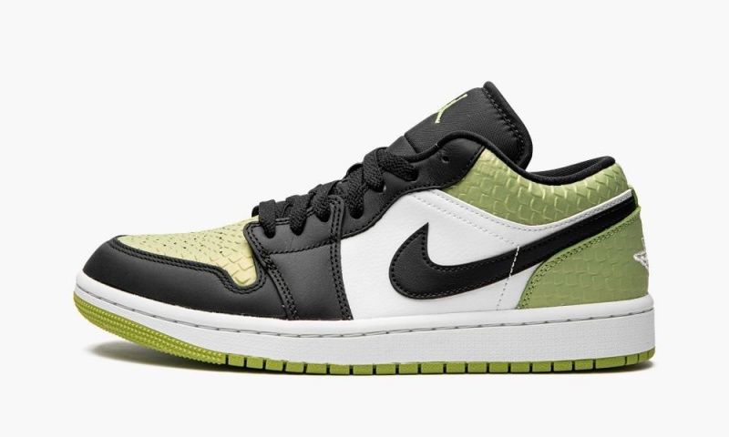 Nike Air Jordan 1 Low SE \'Vivid Green Snakeskin\' Skor Dam Gröna Svarta | 720-JDZOTG