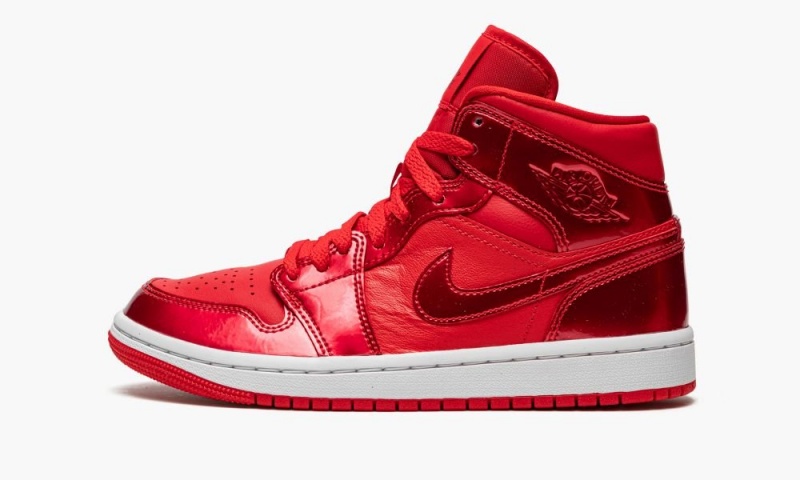 Nike Air Jordan 1 Mid \'Pomegranate\' Skor Dam Röda Vinröda | 845-UYOLWG