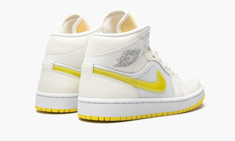 Nike Air Jordan 1 Mid SE 'Voltage Yellow' Skor Dam Vita Gula | 789-BSHIAP