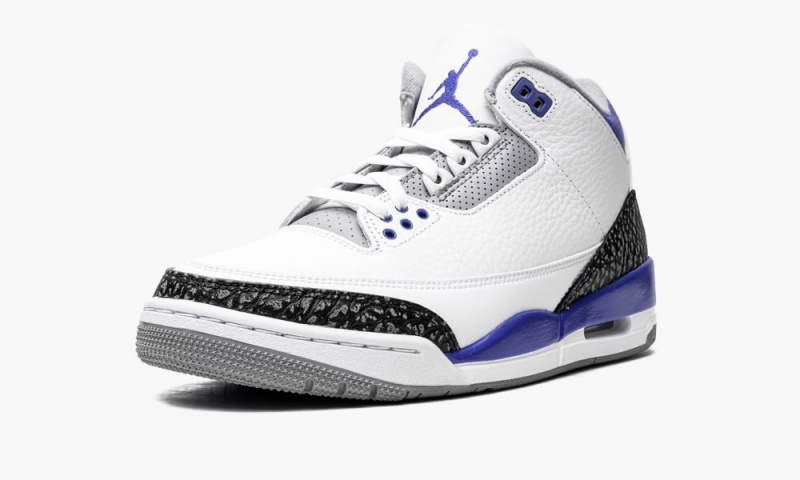 Nike Air Jordan 3 Retro 'Racer Blue' Skor Herr Vita Svarta Grå | 205-WCRIYT
